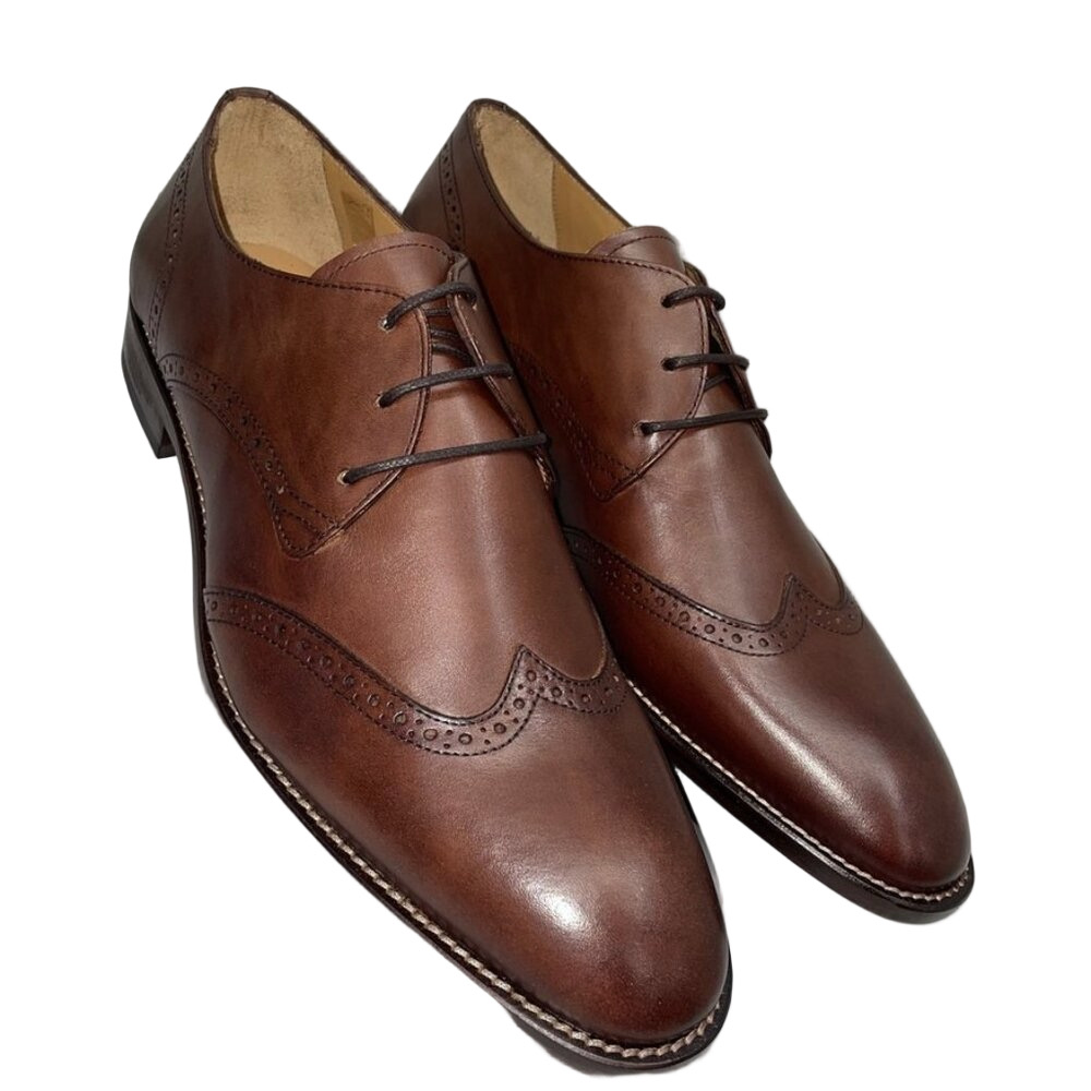 Shoes For Crews Men’s The Bronson Leather Oxford Dress Shoes – Brown, Size 10.5